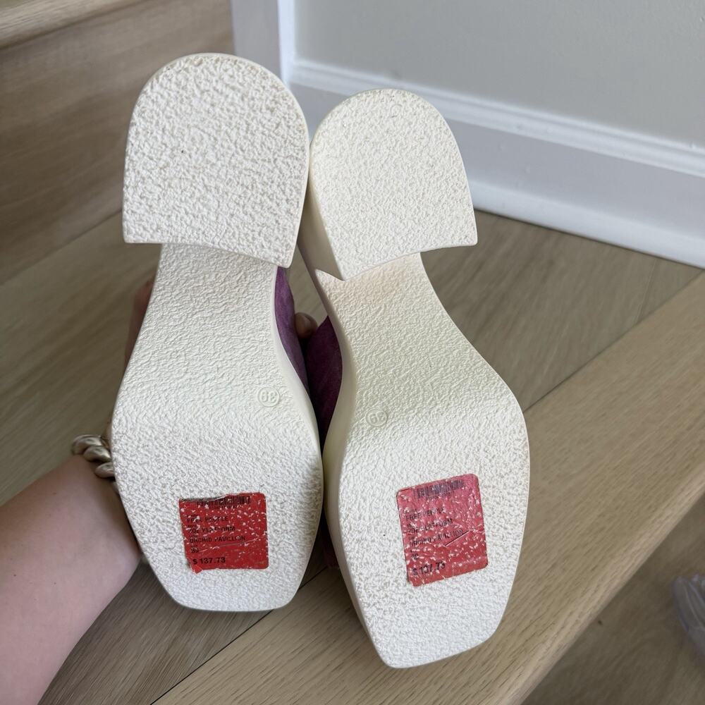 Free People Suede Zoe Platform Orchid Pavillion Women’s Size 39 Made In Italy - Picture 12 of 16